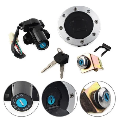 Ignition Switch Fuel Gas Cap Cover Seat Lock Key Set For Suzuki GS500 2001-2012 - Image 1 of 4