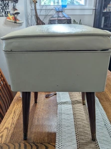 Singer Sewing Bench Foot Stool Storage Compartment Mid Century Modern MCM NICE! - Picture 1 of 12