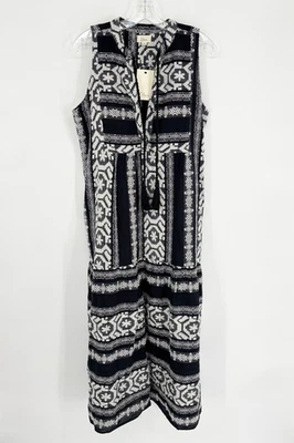 Vestido largo sin mangas estampado azteca del suroeste negro mediano Elan M nuevo boho Foto 1 de 4