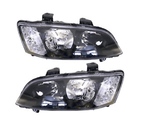 Headlights Pair Black For Holden Commodore Ve 2010-2013