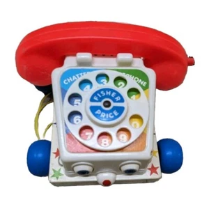 1985 Fisher Price Chatter Telephone Phone Pull Toy w/ Moving Eyes #747 - Picture 1 of 2