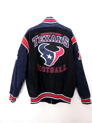 HOUSTON TEXANS NFL XL Leather Jacket Football Varsity Bomber Cover
