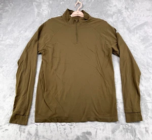 Fabletics 1/4 Zip Men's Large Olive Green Activewear Training Base Layer Nylon - Picture 1 of 8