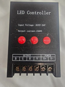 DC 5V-24V 3 Channel 45A LED Lights Controller Adjustable Speed RGB LED Strip Lig - Picture 1 of 4