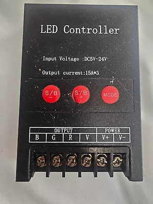 DC 5V-24V 3 Channel 45A LED Lights Controller Adjustable Speed RGB LED Strip Lig - Image 1 of 4