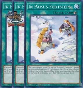 Yugioh! 3x In Papa's Footsteps LEDE-EN070 común primera edición casi nuevo - Imagen 1 de 1