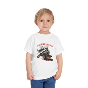 Toddler Train Lover Tee - Just a Boy Who Loves Trains, Kids Apparel, Gifts - Picture 1 of 21
