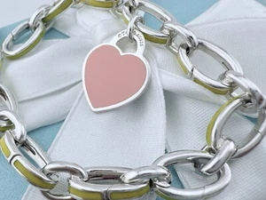 Tiffany Charm rosa Emaille Herz - Bild 1 von 5