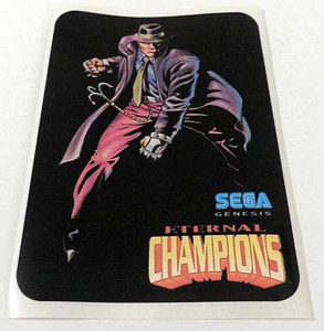 LARCEN TYLER PROMO AUFKLEBER BIO KARTE SEGA GENESIS ETERNAL CHAMPIONS 90ER SELTEN HTF - Bild 1 von 3
