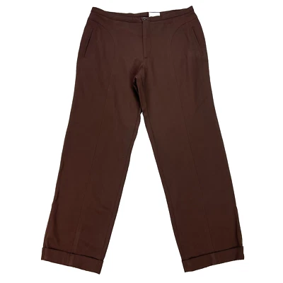 Calça de lã marrom Gianni Versace vintage anos 90 feminina EUA 33 real 33x30 - Imagem 1 de 4