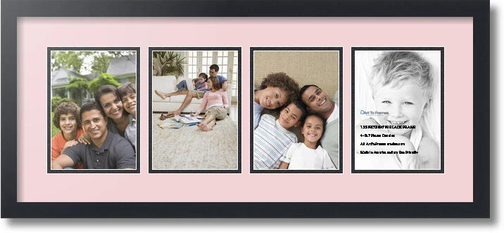 Marco de fotos ArtToFrames Collage Mat - 4 aberturas de 5x7" en negro satinado 15 Foto 1 de 1