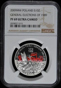 :2009MW S10-ZLOTYCH POLAND Y#681 GENERAL-ELECTIONS-1989 NGC PF-69-UC RARITY R-5 - Picture 1 of 2