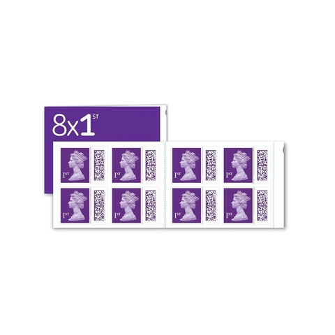 1st Class Stamps Book of 8 Royal Mail Barcoded First Class Cover