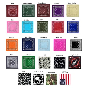 Bandana Cachemira Cuello Cabeza Bufanda Envolvente 100% Algodón Unisex Mezcla - Imagen 1 de 70