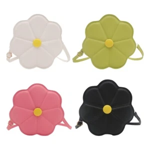 Trendy Flower Shaped PU Leather Crossbody Bag With Adjustable Strap Shoulder Bag - Picture 1 of 12