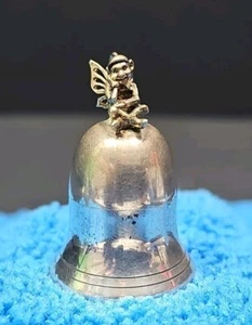 Silber Erste Zahnglocke Pillendose Zahnfee Top Harman Bros gepunzt 1,75 Zoll - Bild 1 von 11