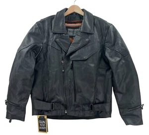 NEW Dream Apparel Leather Motorcycle Gun Pocket Jacket 38 / Small - Picture 1 of 13