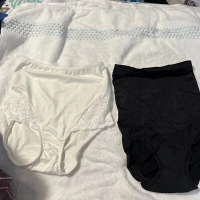 2 Maidenform/Bali Firme Control Libre de Grasa Vestidos Cintura Alta Modelador Calzoncillos Med Foto 1 de 3