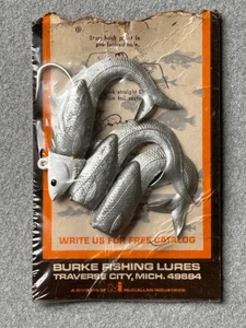 Vintage Burke Fishing Painted head Lure & extra silver soft bodies. - Picture 1 of 3