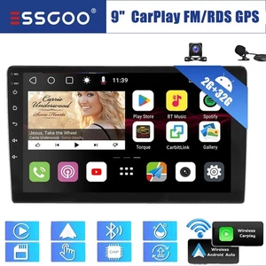 9" 2 DIN Carplay Android 14 Car Stereo Head Unit Radio GPS NAVIGATION 32G Cam - Picture 1 of 12