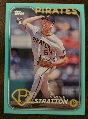 Hunter Stratton 2024 Topps Update #US348 Aqua Parallel RC Pirates - Image 1 of 2