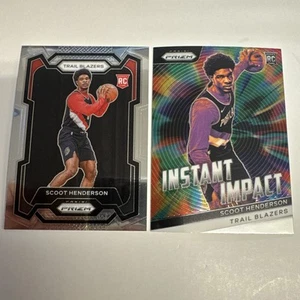 Scoot Henderson 2023-24 Prizm Rookie Lot 2 Karten Base & Instant Impact Blazers - Bild 1 von 4