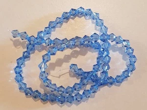 80 Glass 4mm Faceted Bicones - BABY BLUE Jewellery making Spacer Beads - Picture 1 of 1