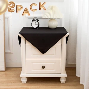 2 Pack Small Square Tablecloth 24 x 24 Inch Black, Stain and Wrinkle Resistan... - Picture 1 of 7