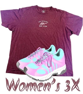 ASICS The Original Run Club T-Shirt maroon Heather Size Pit2pit  29”Women’s - Picture 1 of 5