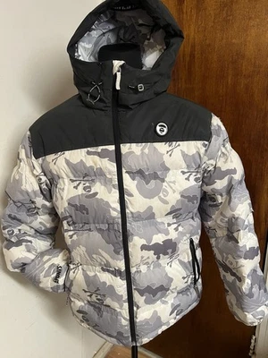 AAPE BY A BATHING APE Camouflage-hooded Print Goose Down Padded Jacket SIZE XL - Image 1 of 4