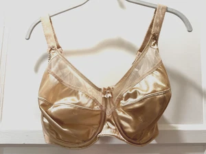 GÖTTIN KEIRA Größe 34 J beige Satin gebänderte Füllung Figur Bügel BH 6090 NUDE - Bild 1 von 5