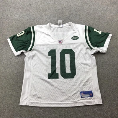 Camiseta de fútbol americano New York Jets para mujer grande blanca verde NFL Pennington 10 Reebok Foto 1 de 4
