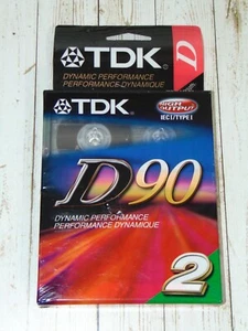 2 PACK TDK D90 Blank Audio Cassette Recording Tape 90 Minutes NEW SEALED - Picture 1 of 2