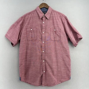 Camicia costiera rossa bianca cotone manica corta camicia con bottoni uomo XL USA skate - Foto 1 di 7