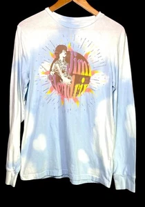 Jimi Hendrix Unisex Blue Tie-Dye Cotton Long Sleeve T-Shirt Size M - Picture 1 of 11