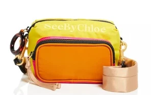 See by Chloe Tilly Satin SBC Kamera Schultertasche Handtasche Golden Oil ~ Neu mit Etikett ~ LETZTER! - Bild 1 von 7