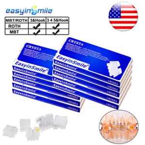 10X Soportes de Ortodoncia Dental Brackets de Cerámica Mini Ranura MBT/Roth.022 Ganchos 345 - Imagen 1 de 9