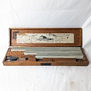 Vintage Keuffel & Esser Leroy Schriftzug Zeichenset K&E Holzkoffer 3240 50er Jahre - Bild 1 von 6