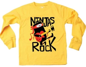 Wes and Willy Ninjas Rock Yellow Tee - Picture 1 of 2