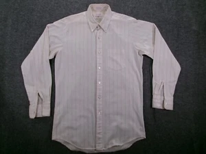 Vintage Sovereign Dress Shirt Men Large Tall Striped USA Made Tapered Tails 60s - Picture 1 of 12