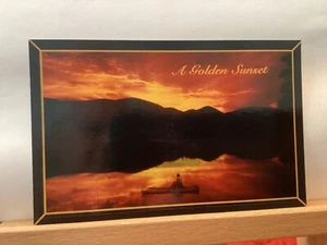 Canoeing at Sunset: - Vintage Postcard - Picture 1 of 3