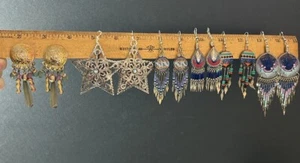 Southwestern Lot Of Earrings 6 Pairs Dangle - Picture 1 of 21