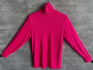 Vintage Medalist Neon Pink Acrylic Turtleneck Ski Base Layer Sweater Size S USA - Picture 1 of 5