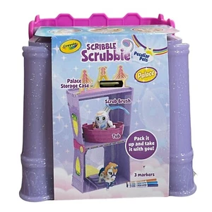 Crayola Scribble Scrubbie Pets Play Set Unicorn Yeti Palace Color Washable Bath - Picture 1 of 7