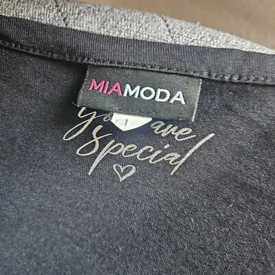 tshirt,schwarz,miamoda,gr48,topAufdruck,Steinchen, - Bild 1 von 4