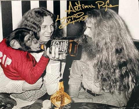 Artimus Pyle Signed Photo Lynyrd Skynyrd Autographed 11x14 Monkey Pic w Inscript Cover