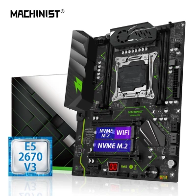 X99 Motherboard LGA 2011-3 + Xeon E5 2670 V3 CPU DDR4 Four-channel USB SATA 3.0 - Image 1 of 4