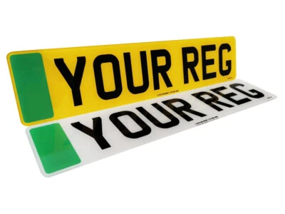 Placas de número de vehículo eléctrico EV impresas estándar legal de carretera del Reino Unido marca de regulación (PAR) Foto 1 de 4