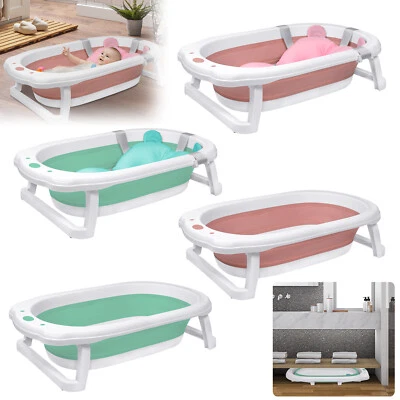 AUFUN Babywanne Baby Bath Badewanne Faltbare Babybadewanne mit Badkissen Rutschfest