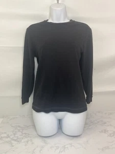 OLD NAVY Long Sleeve Knit Pullover Womens L 10-12 Black Casual Top Blouse E - Picture 1 of 4